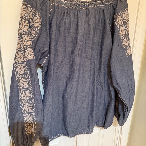 EUC Rose and Rose Embroidered Boho Top - Picture 3 of 3